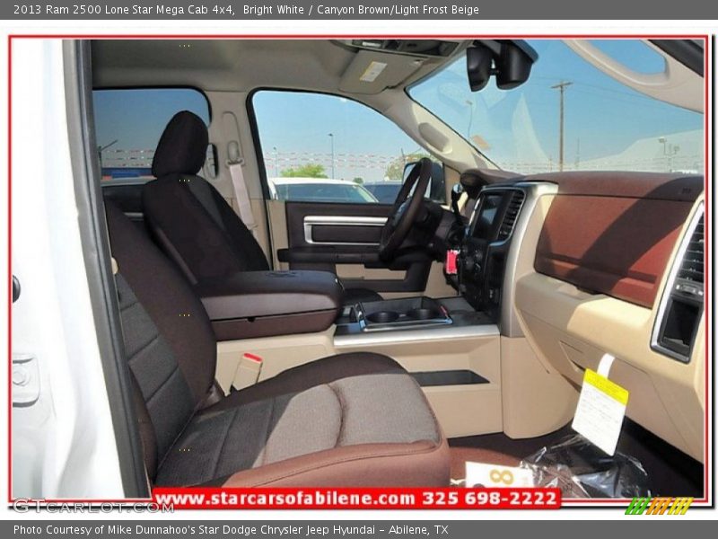 Bright White / Canyon Brown/Light Frost Beige 2013 Ram 2500 Lone Star Mega Cab 4x4