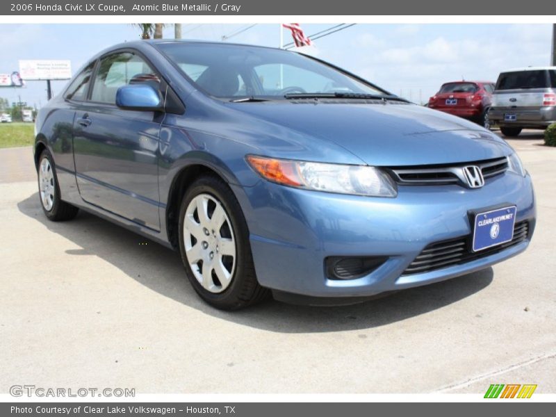 Atomic Blue Metallic / Gray 2006 Honda Civic LX Coupe