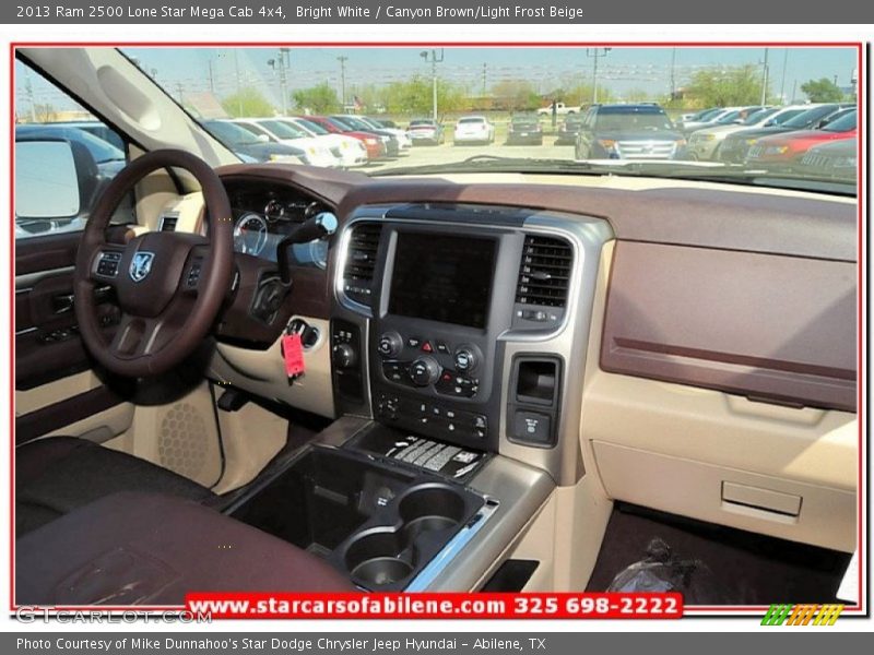 Bright White / Canyon Brown/Light Frost Beige 2013 Ram 2500 Lone Star Mega Cab 4x4