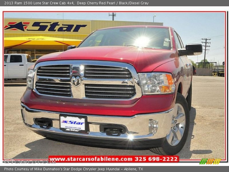 Deep Cherry Red Pearl / Black/Diesel Gray 2013 Ram 1500 Lone Star Crew Cab 4x4