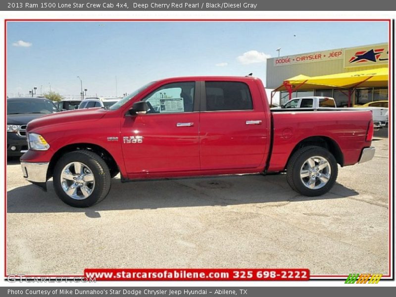 Deep Cherry Red Pearl / Black/Diesel Gray 2013 Ram 1500 Lone Star Crew Cab 4x4