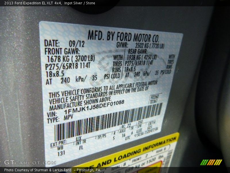 Ingot Silver / Stone 2013 Ford Expedition EL XLT 4x4
