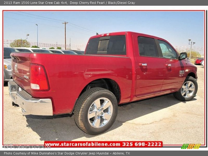 Deep Cherry Red Pearl / Black/Diesel Gray 2013 Ram 1500 Lone Star Crew Cab 4x4