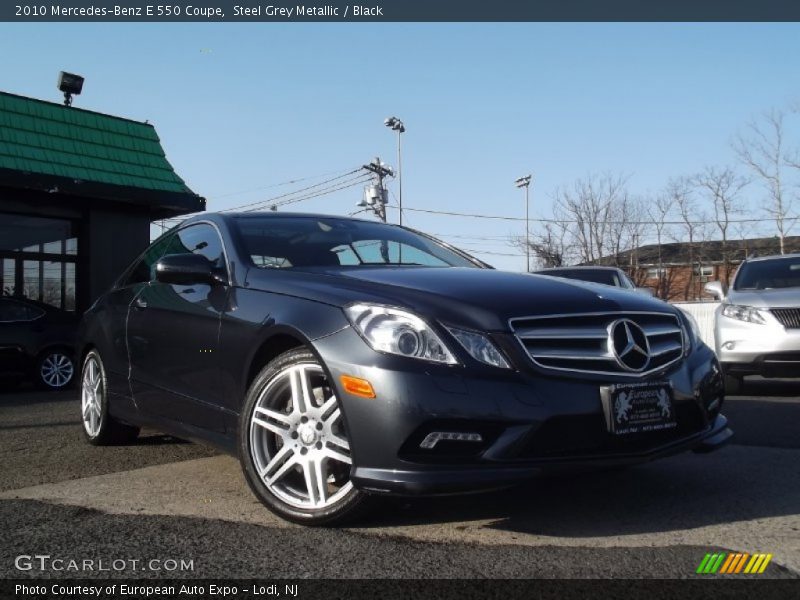 Steel Grey Metallic / Black 2010 Mercedes-Benz E 550 Coupe