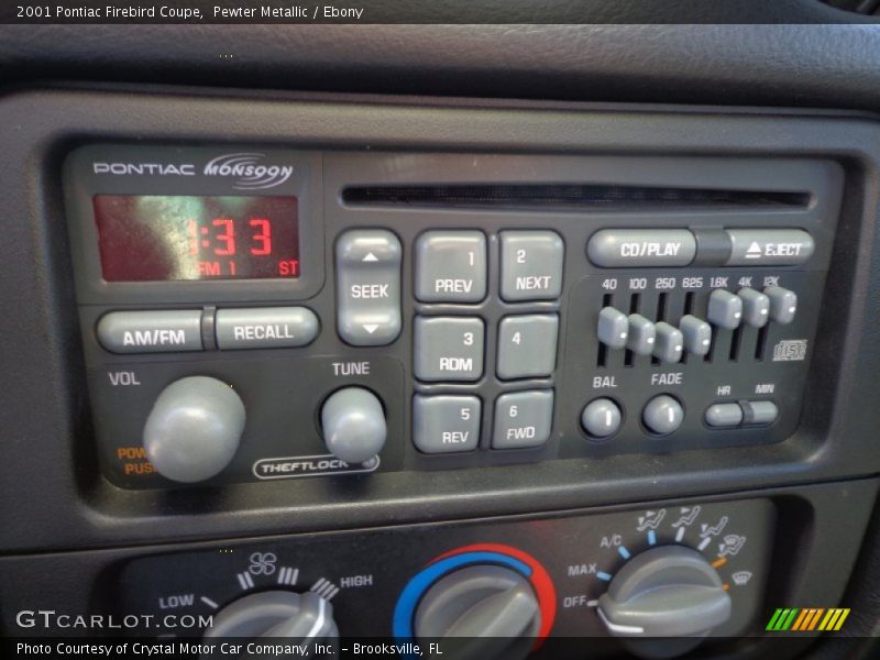 Controls of 2001 Firebird Coupe