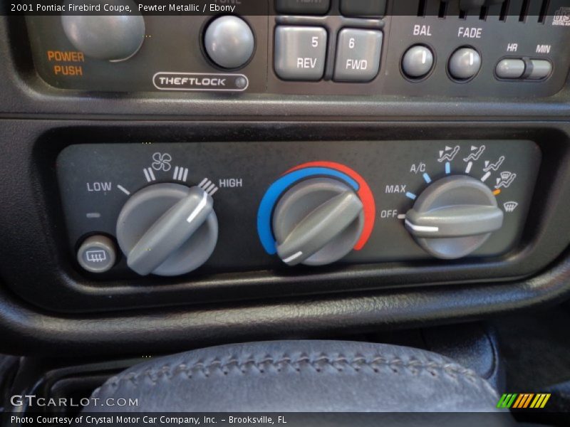 Controls of 2001 Firebird Coupe