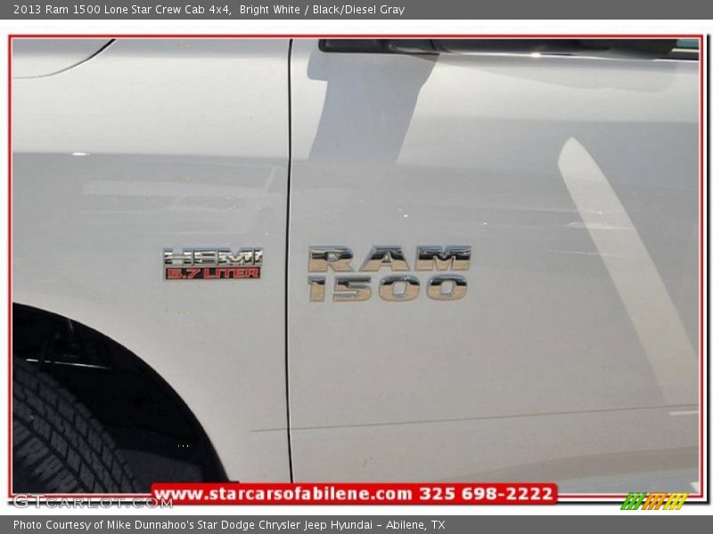 Bright White / Black/Diesel Gray 2013 Ram 1500 Lone Star Crew Cab 4x4