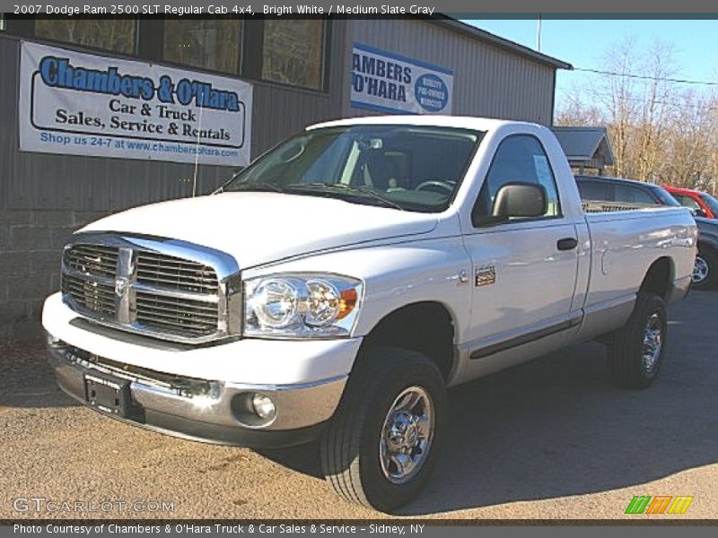 Bright White / Medium Slate Gray 2007 Dodge Ram 2500 SLT Regular Cab 4x4