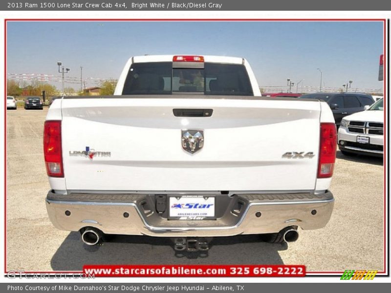 Bright White / Black/Diesel Gray 2013 Ram 1500 Lone Star Crew Cab 4x4