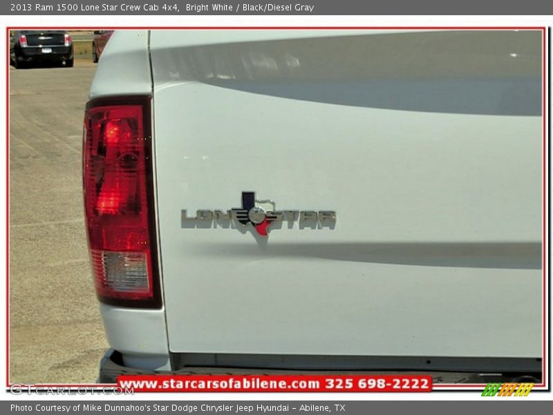 Bright White / Black/Diesel Gray 2013 Ram 1500 Lone Star Crew Cab 4x4