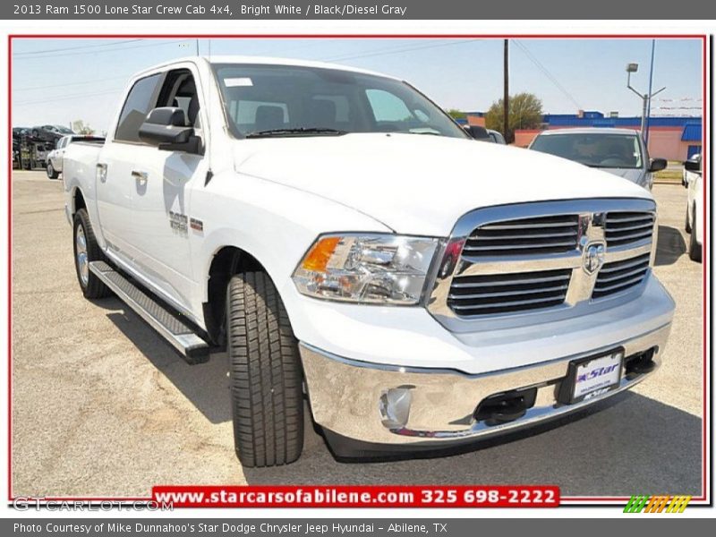 Bright White / Black/Diesel Gray 2013 Ram 1500 Lone Star Crew Cab 4x4