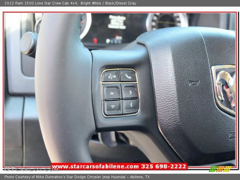 Bright White / Black/Diesel Gray 2013 Ram 1500 Lone Star Crew Cab 4x4