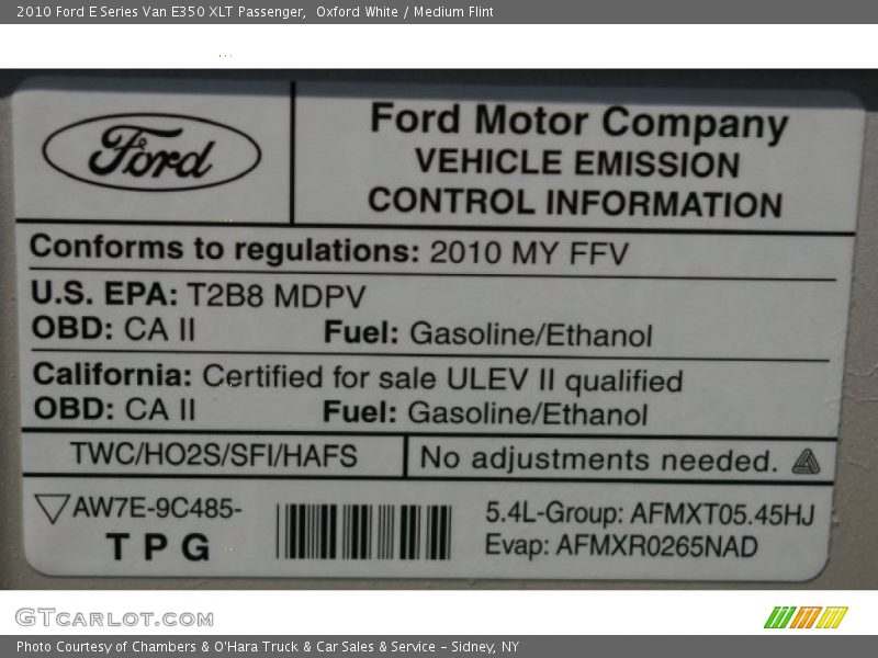 Oxford White / Medium Flint 2010 Ford E Series Van E350 XLT Passenger