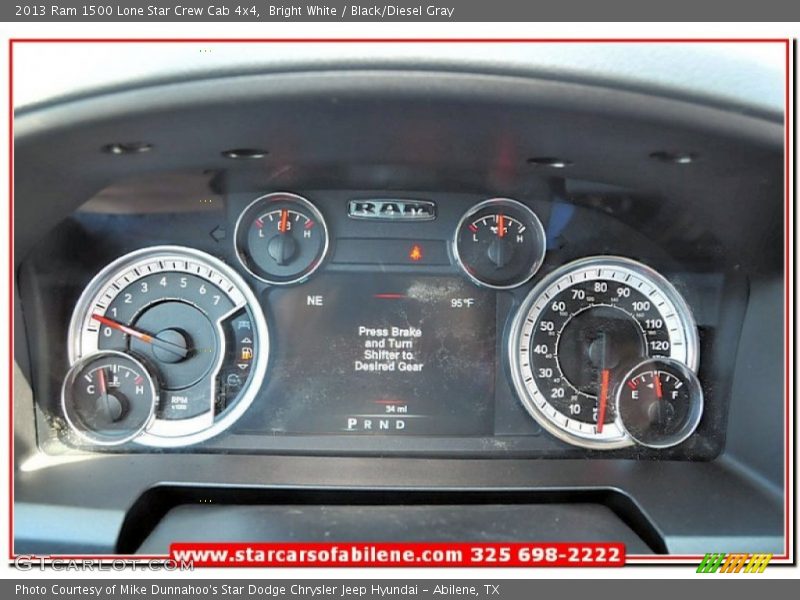 Bright White / Black/Diesel Gray 2013 Ram 1500 Lone Star Crew Cab 4x4