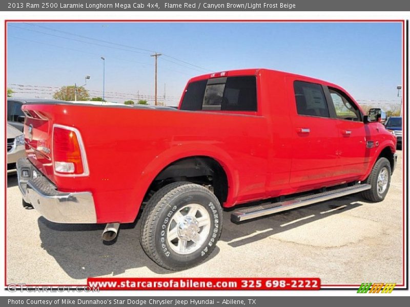 Flame Red / Canyon Brown/Light Frost Beige 2013 Ram 2500 Laramie Longhorn Mega Cab 4x4