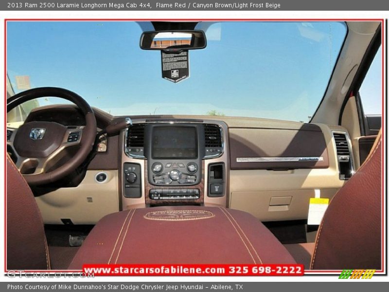 Flame Red / Canyon Brown/Light Frost Beige 2013 Ram 2500 Laramie Longhorn Mega Cab 4x4