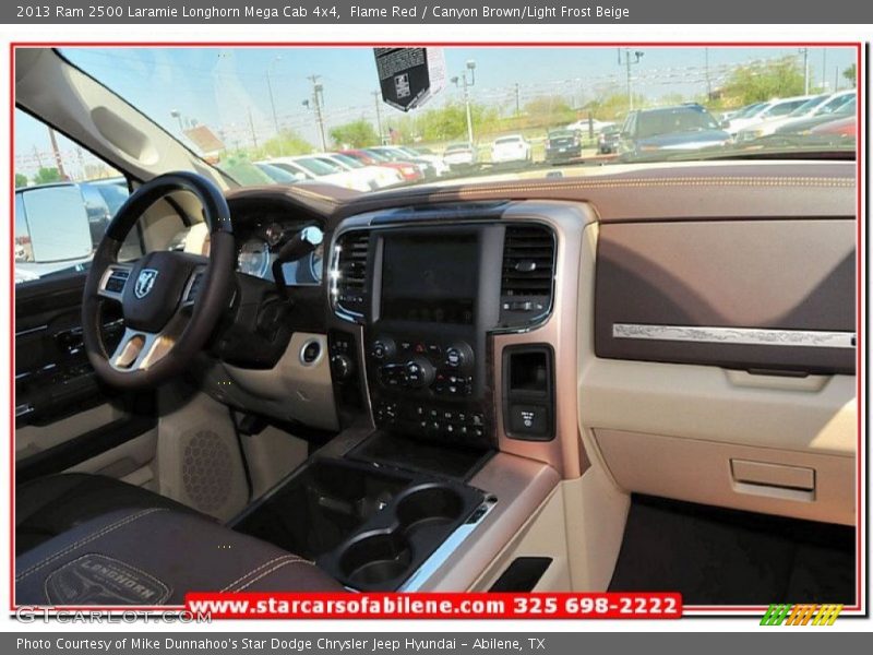 Flame Red / Canyon Brown/Light Frost Beige 2013 Ram 2500 Laramie Longhorn Mega Cab 4x4