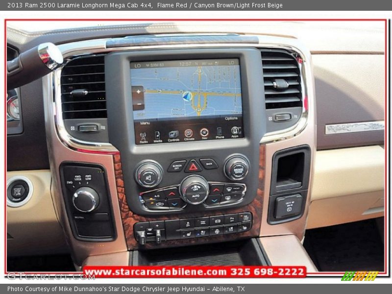 Flame Red / Canyon Brown/Light Frost Beige 2013 Ram 2500 Laramie Longhorn Mega Cab 4x4