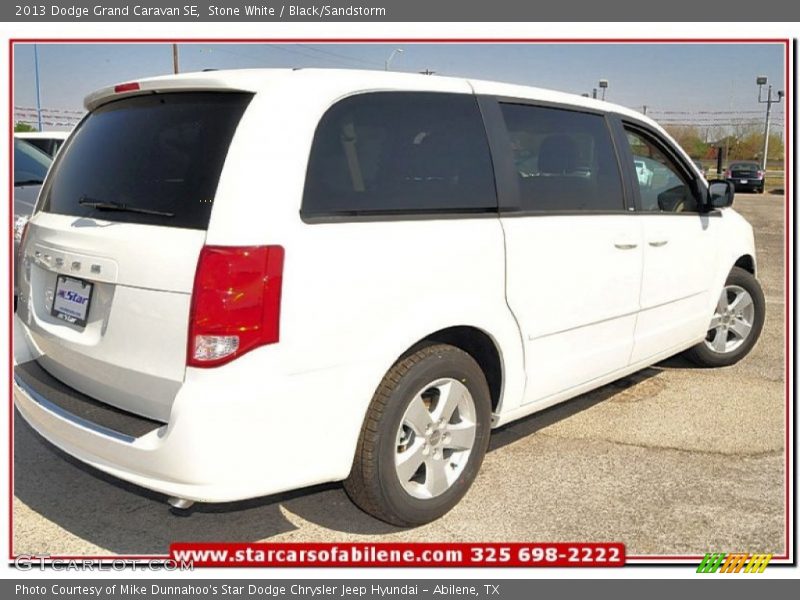 Stone White / Black/Sandstorm 2013 Dodge Grand Caravan SE