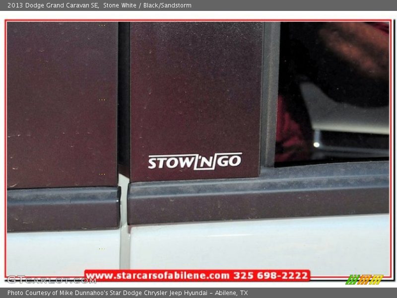 Stone White / Black/Sandstorm 2013 Dodge Grand Caravan SE