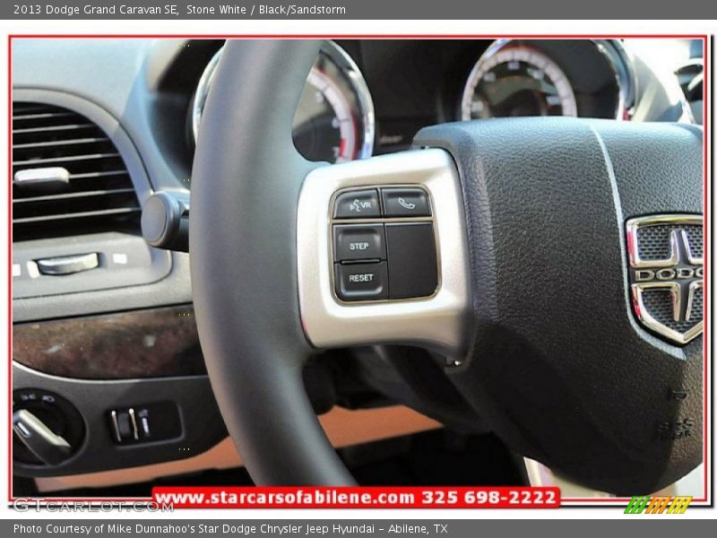 Stone White / Black/Sandstorm 2013 Dodge Grand Caravan SE