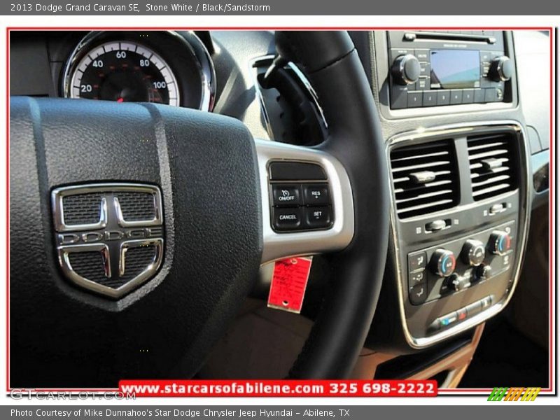 Stone White / Black/Sandstorm 2013 Dodge Grand Caravan SE