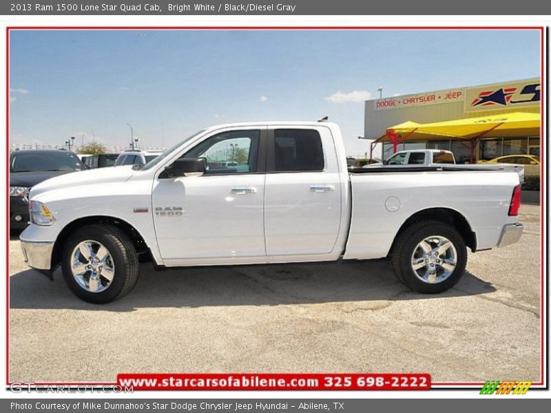 Bright White / Black/Diesel Gray 2013 Ram 1500 Lone Star Quad Cab
