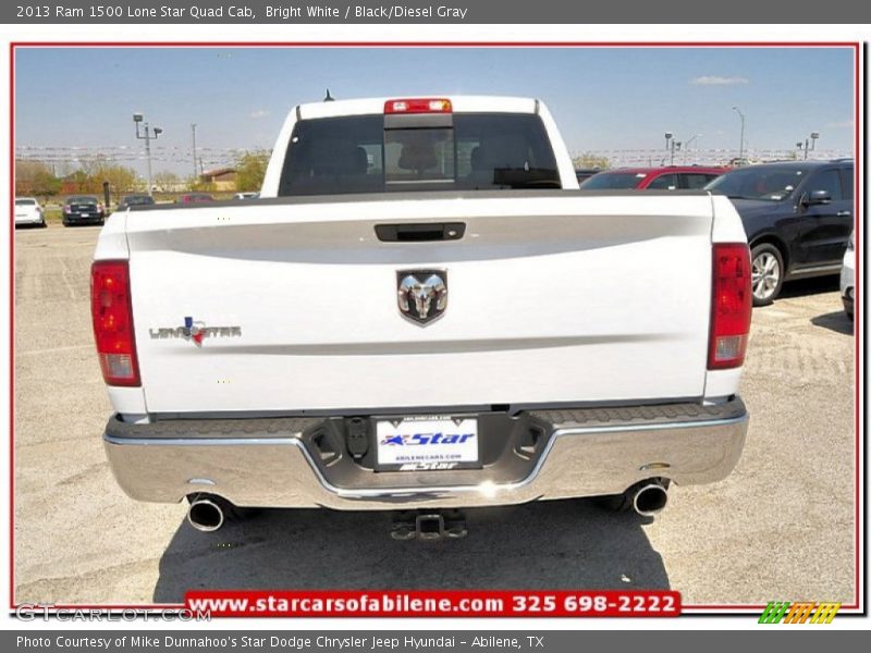 Bright White / Black/Diesel Gray 2013 Ram 1500 Lone Star Quad Cab