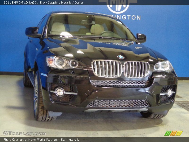 Black Sapphire Metallic / Oyster 2011 BMW X6 xDrive50i