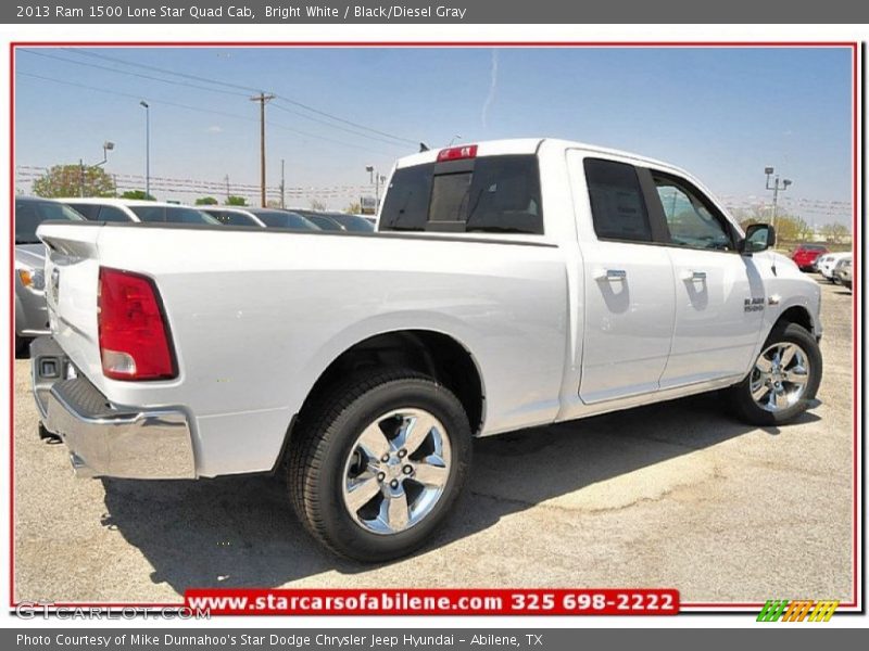 Bright White / Black/Diesel Gray 2013 Ram 1500 Lone Star Quad Cab