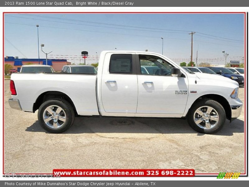 Bright White / Black/Diesel Gray 2013 Ram 1500 Lone Star Quad Cab