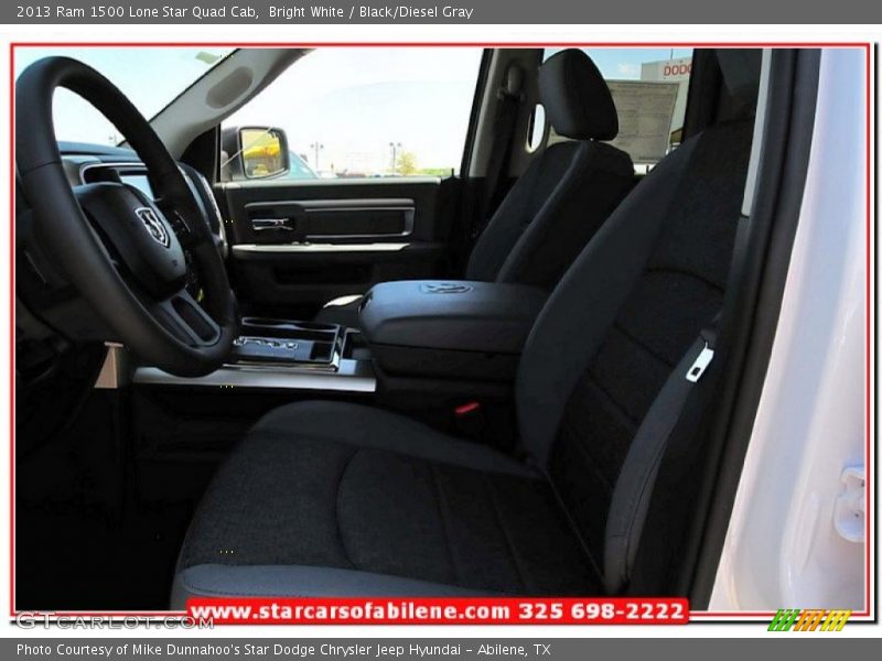 Bright White / Black/Diesel Gray 2013 Ram 1500 Lone Star Quad Cab