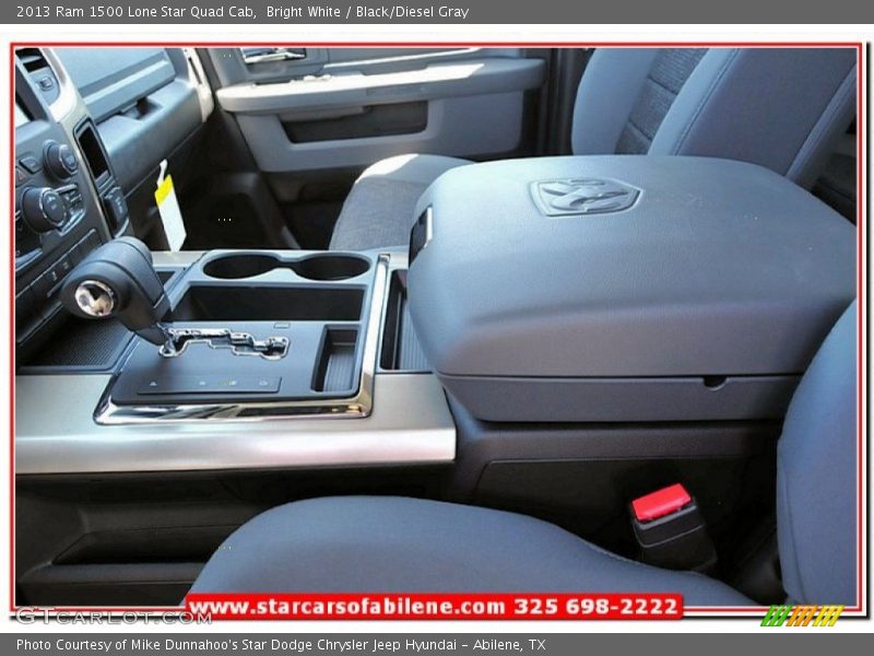 Bright White / Black/Diesel Gray 2013 Ram 1500 Lone Star Quad Cab