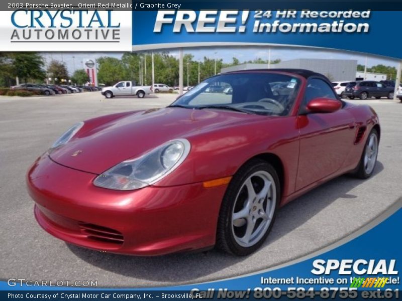 Orient Red Metallic / Graphite Grey 2003 Porsche Boxster