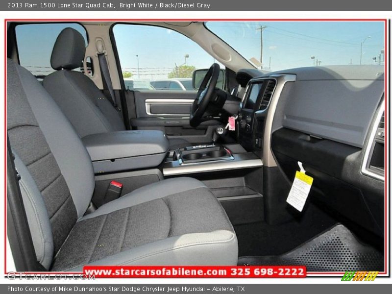 Bright White / Black/Diesel Gray 2013 Ram 1500 Lone Star Quad Cab