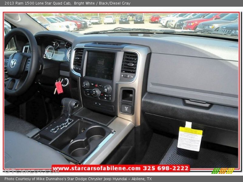 Bright White / Black/Diesel Gray 2013 Ram 1500 Lone Star Quad Cab