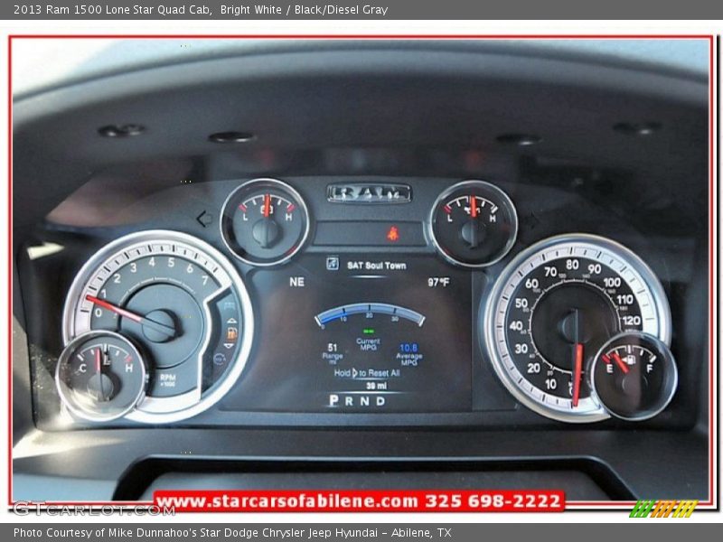 Bright White / Black/Diesel Gray 2013 Ram 1500 Lone Star Quad Cab