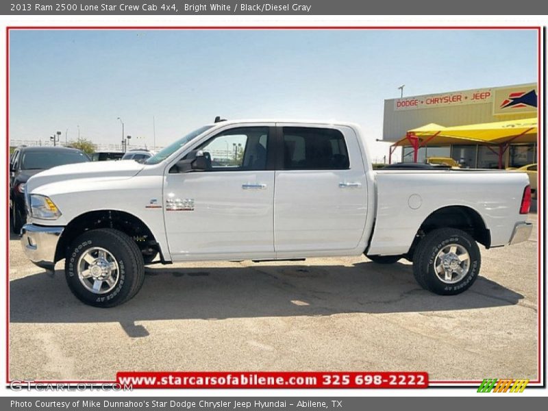 Bright White / Black/Diesel Gray 2013 Ram 2500 Lone Star Crew Cab 4x4