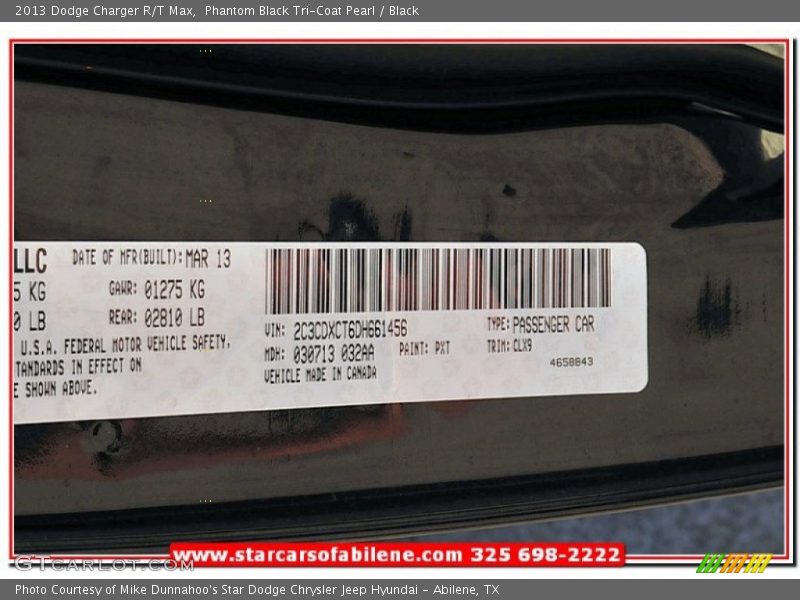 Phantom Black Tri-Coat Pearl / Black 2013 Dodge Charger R/T Max