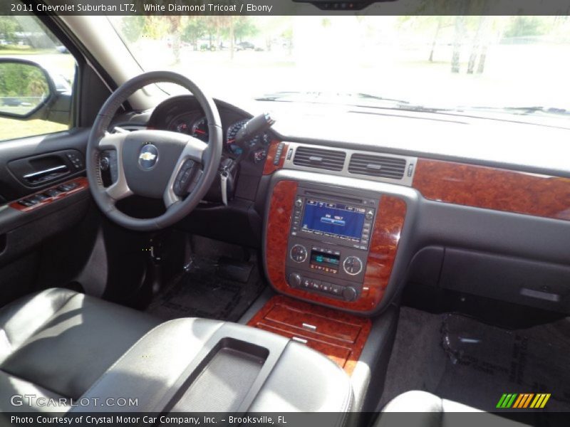 White Diamond Tricoat / Ebony 2011 Chevrolet Suburban LTZ