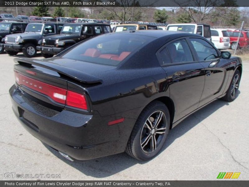 Pitch Black / Black/Red 2013 Dodge Charger SXT Plus AWD