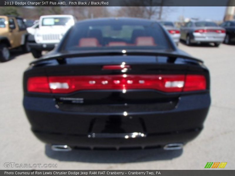 Pitch Black / Black/Red 2013 Dodge Charger SXT Plus AWD
