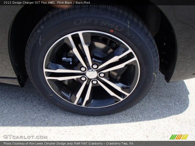 Pitch Black / Black/Red 2013 Dodge Charger SXT Plus AWD
