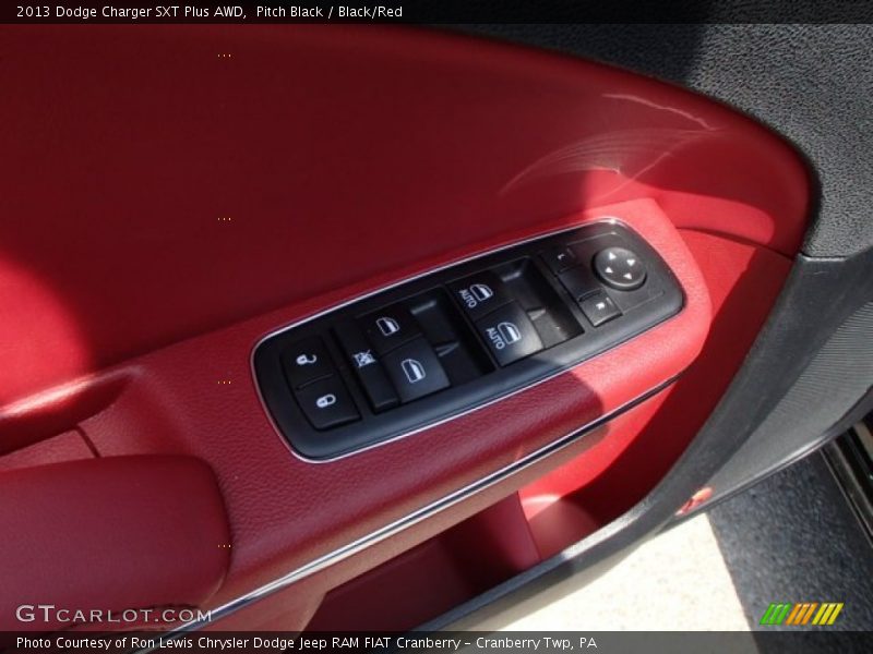 Pitch Black / Black/Red 2013 Dodge Charger SXT Plus AWD