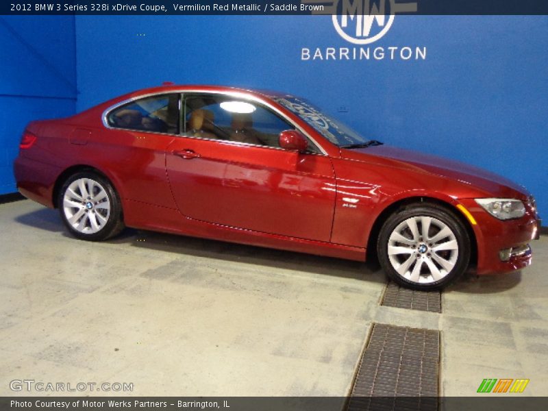 Vermilion Red Metallic / Saddle Brown 2012 BMW 3 Series 328i xDrive Coupe