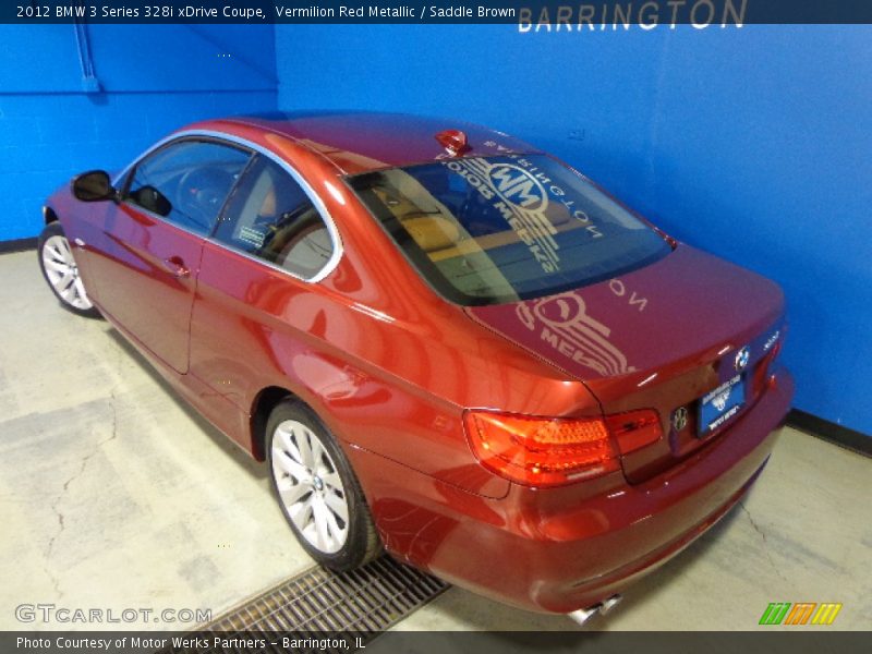 Vermilion Red Metallic / Saddle Brown 2012 BMW 3 Series 328i xDrive Coupe