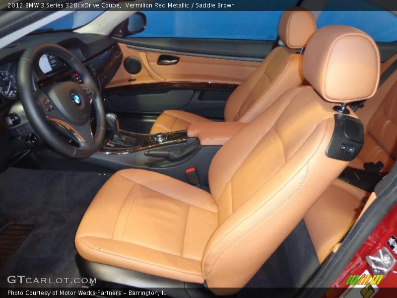 Vermilion Red Metallic / Saddle Brown 2012 BMW 3 Series 328i xDrive Coupe