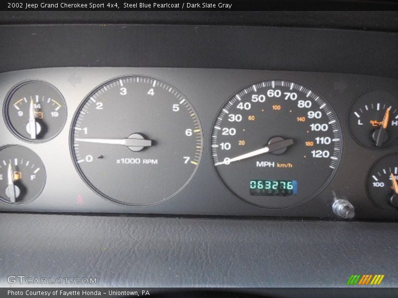 Steel Blue Pearlcoat / Dark Slate Gray 2002 Jeep Grand Cherokee Sport 4x4