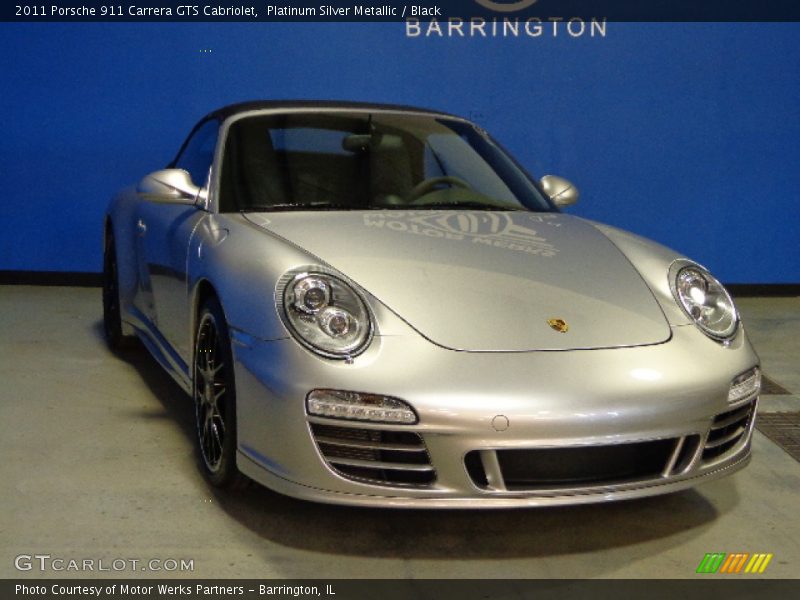 Platinum Silver Metallic / Black 2011 Porsche 911 Carrera GTS Cabriolet