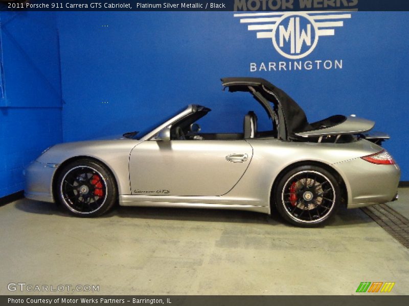 Platinum Silver Metallic / Black 2011 Porsche 911 Carrera GTS Cabriolet